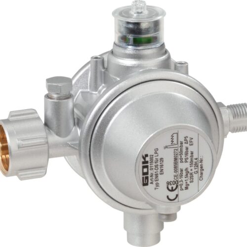 GOK Gasregler EN61-DS (KLF x G1/4LH-KN UEDS SBS), 1,5kg/h, 29mbar, gerade