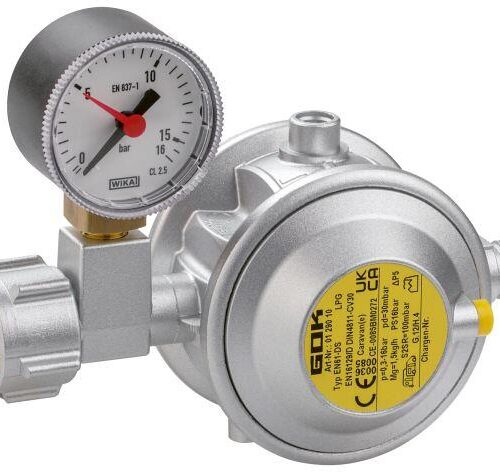 GOK Caramatic BasicOne EN61-DS Niederdruckregler (Komb.W x G1/4LH-KN S2SR Man.), 1,5kg/h, 30mbar