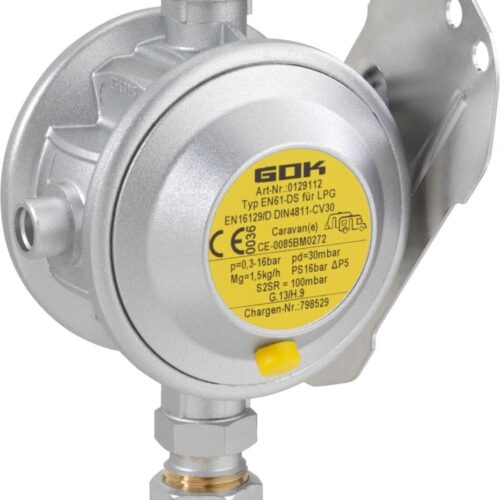 GOK Caramatic BasicOne EN61-DS Niederdruckregler (AG M20x1,5 x RVS10 S2SR FKM), 1,5kg/h, 30mbar