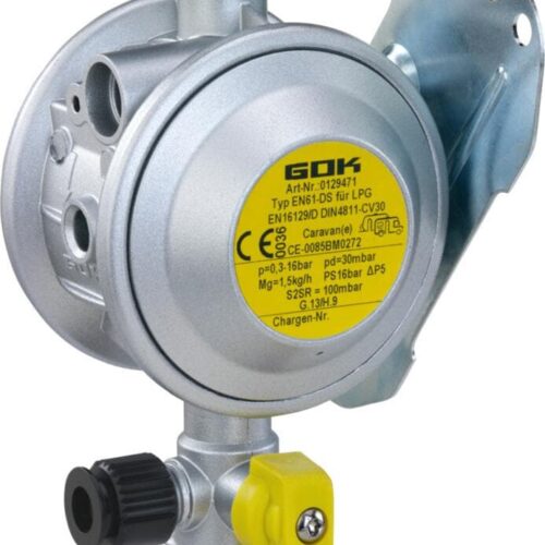 GOK Caramatic BasicOne EN61-DS Niederdruckregler (M20x1,5-90G x RVS8 S2SR PV FKM), 1,5kg/h, 30mbar