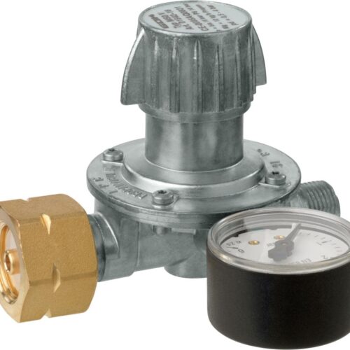 GOK Gasregler M50-V (Komb.A x G3/8LH-KN Man.), 12kg/h, 0,5-4bar