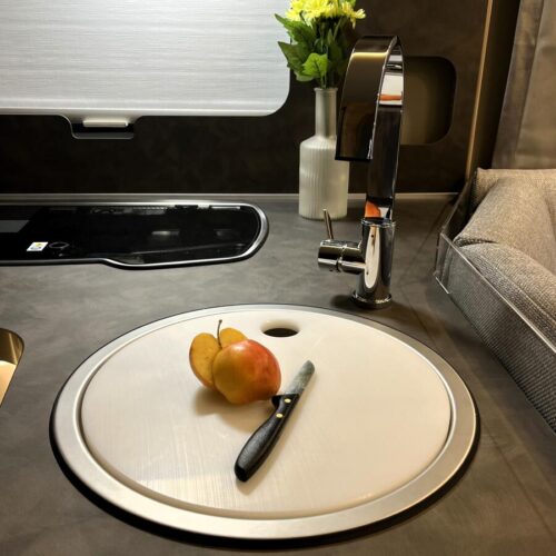 Viertec Spülbecken-Schneidebrett, Ø307mm, weiß