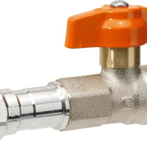 GOK Kugelhahn, mit TAE PS5bar, bds. RVS12, Messing vernickelt