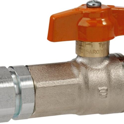 GOK Kugelhahn, mit TAE PS5bar, bds. Rp1/2, Messing vernickelt