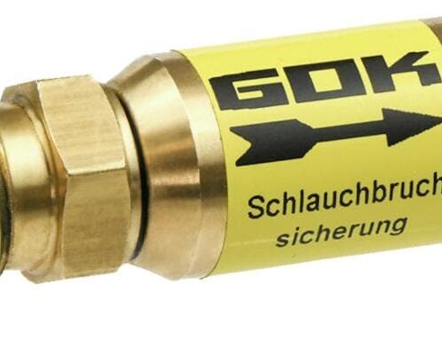 GOK Schlauchbruchsicherung SBS/AU, RVS8 x G1/4LH-KN, 30mbar, 0,8kg/h
