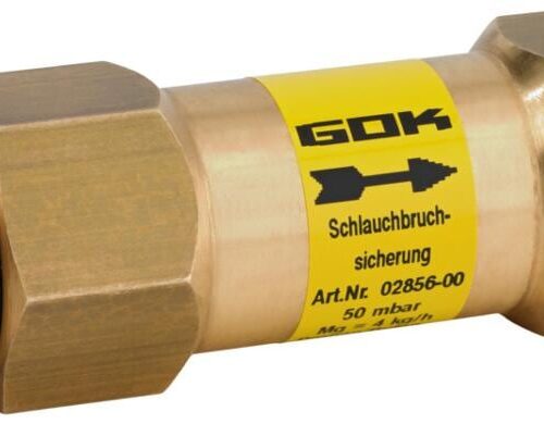 GOK Schlauchbruchsicherung, G1/2LH UEM x G1/2LH-KN, 50mbar, 4kg/h