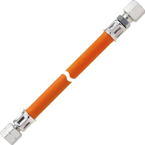 GOK Schlauchleitung Gas PS10bar, G 3/8LH ÜM x RVS8, 400mm, orange