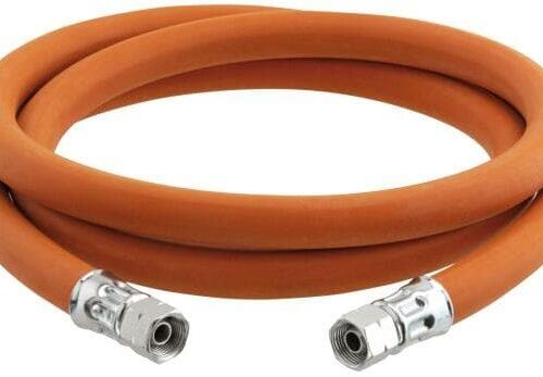 GOK Mitteldruck-Schlauchleitung, Gummi, 10bar, G 3/8 LH-ÜM x G 3/8 LH-ÜM, 200cm, orange