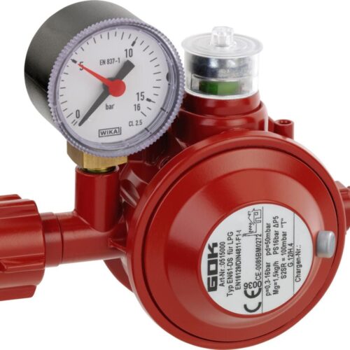 GOK Gasregler EN61-DS, KLF x G1/4LH-KN TAE UEDS Man., 1,5kg/h, 29mbar