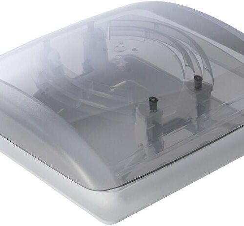 MPK VisionVent S pro (Modell 27P) Dachhaube, 28x28cm, cremeweiß, Rauchglas, mit Moskitonetz, 24-46mm