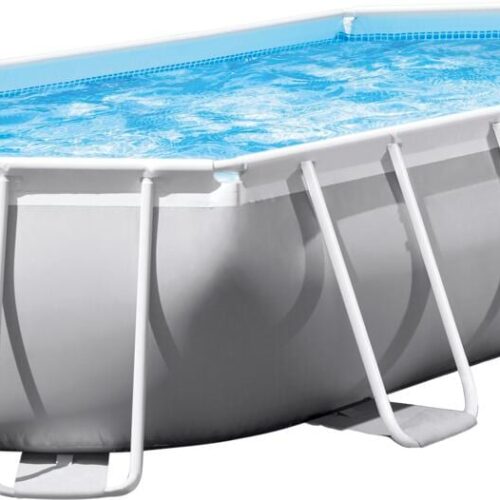 Intex Prism Frame Pool Komplett-Set, oval, inkl. Filterpumpe, weiß, 610x305x122cm