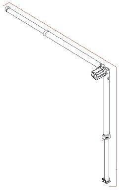 Rechte Spannstütze + Fuß - Fiamma Ersatzteil Nr. 98670F01A - passend zu CaravanStore ZIP XL