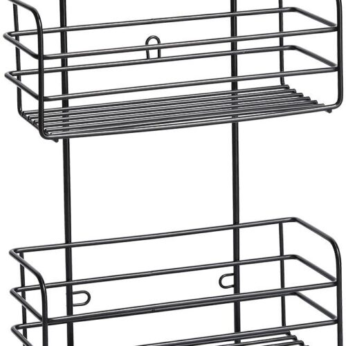 Zeller Badregal, schwarz, 28x9x38cm