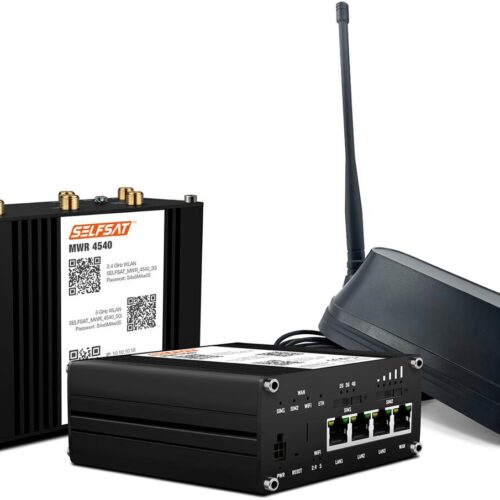 SELFSAT MWR 4540 4G Cat 6 WLAN Router, bis 300 Mbps, inkl. SHARK 5G Antenne, schwarz