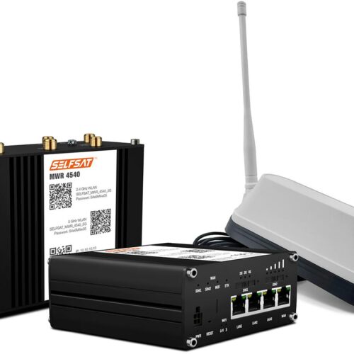 SELFSAT MWR 4540 4G Cat 6 WLAN Router, bis 300 Mbps, inkl. SHARK 5G Antenne, weiß