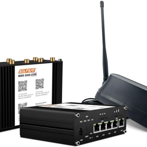 SELFSAT MWR 5560 eSIM LTE-/WLAN Router, inkl. SELFSAT SHARK 5G Antenne schwarz
