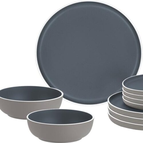 Brunner Stonetouch Trilogy Geschirrset, 12-teilig, trilogy dark