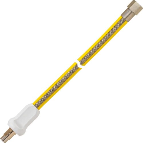 GOK Edelstahl-Allgasschlauch PS 0,5bar, Stecknippel STN x Rp1/2, 1000mm, gelb