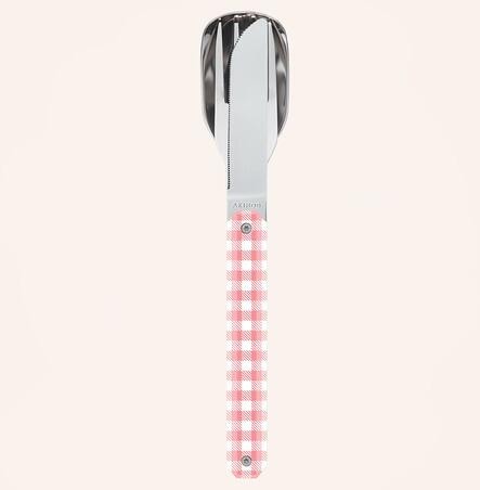 Akinod Feststehendes Besteckset 12h34, Vichy Rosa