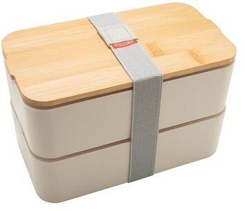 Baladeo Bento Mihara, Lunchbox weiß, mit Bambusdeckel