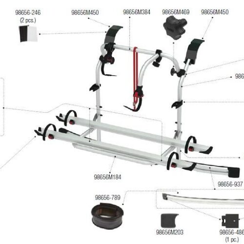 Halterung oben - Fiamma Ersatzteil-Nr. 98656M450 - für Carry Bike Ford Custom Nugget