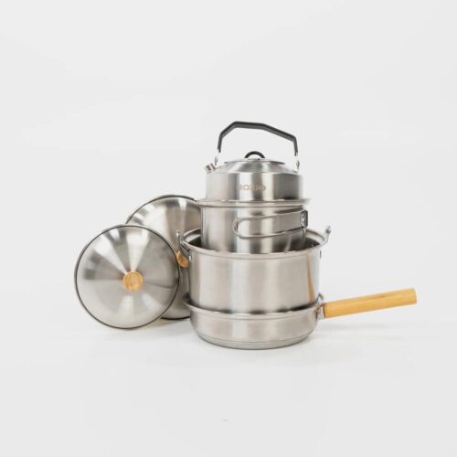 BOXIO Cookware Kochset 4-teilig, Edelstahl