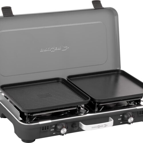 Brunner Devil Powerkook Gaskochfeld, 2-flammig, 50mbar, mit Grillplatten