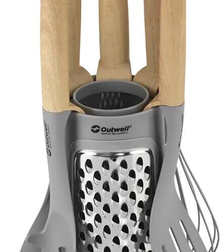 Outwell Adana Utensil Set, 6-teilig, grau/braun