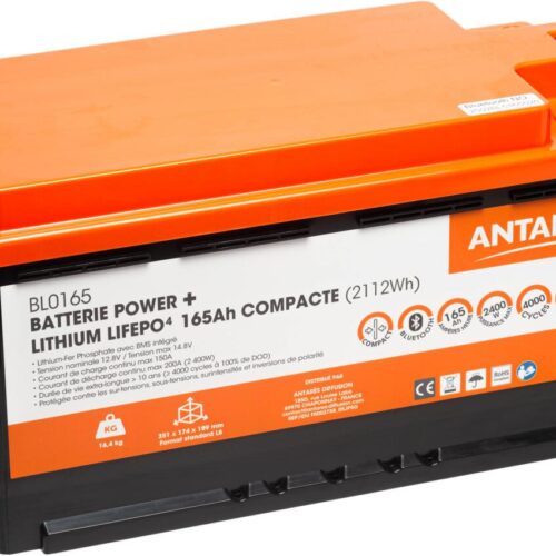 Antarion Power+ Lithium Batterie inkl. Heizung, 165Ah, Bluetooth