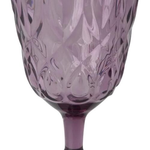 Rice Wein Glas mit spiraler Facettierung, Acryl, 400ml, Helle Pflaume