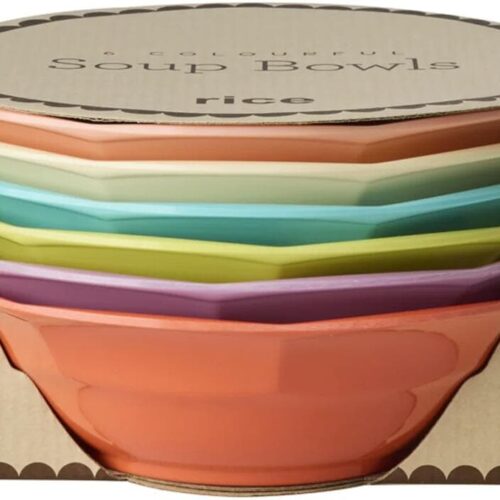 Rice Melamin Suppenschüssel, Glory Days Farben, 400 ml, 6er Pack