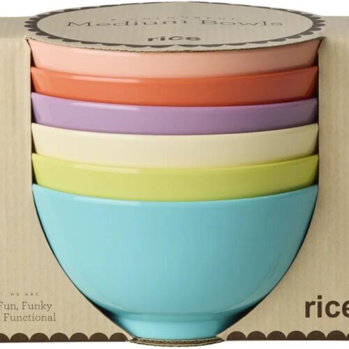 Rice Melamin Schüssel, Glory Days Farben, 700 ml, 6er Pack