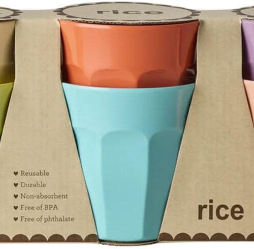 Rice Melamin Becher, Glory Days Colors, 250 ml, 6er Pack