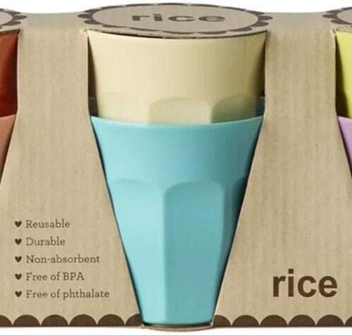 Rice Melamin Kleine Becher, Glory Days Colors, 160 ml, 6er Pack