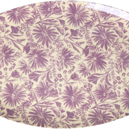 Rice Melamin Rechteckiger Teller, Flower Press Print