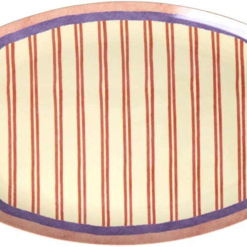 Rice Melamin Rechteckiger Teller, Stripey Love Print