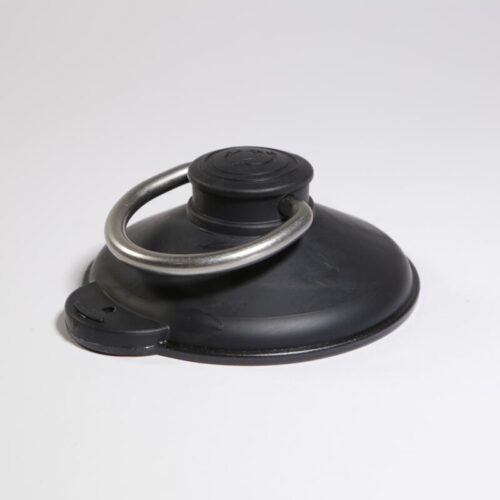 ClingCup Edelstahl D-Ring mit Saugnapf, schwarz