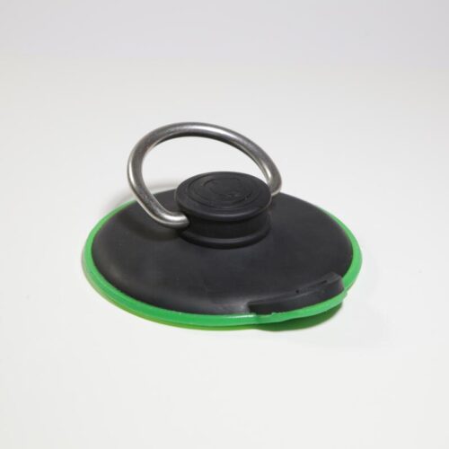 ClingCup Edelstahl D-Ring mit Saugnapf, schwarz/grün