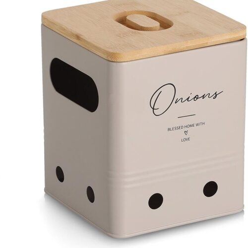 Zeller Vorratsdose mit Bambusdeckel, 2,4l, Zwiebeln