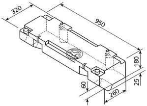 Wassertank, 45L, 95x32x18cm, VW T2/T3