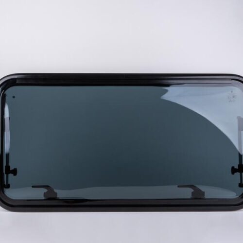 Polyplastic Polyvision Ausstellfenster gebogen mit Alurahmen, 490x500mm