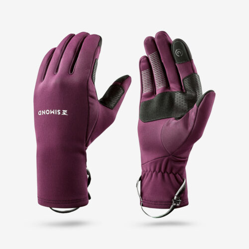 Handschuhe Damen/Herren Stretch touchscreenfähig Trekking - MT500 violett