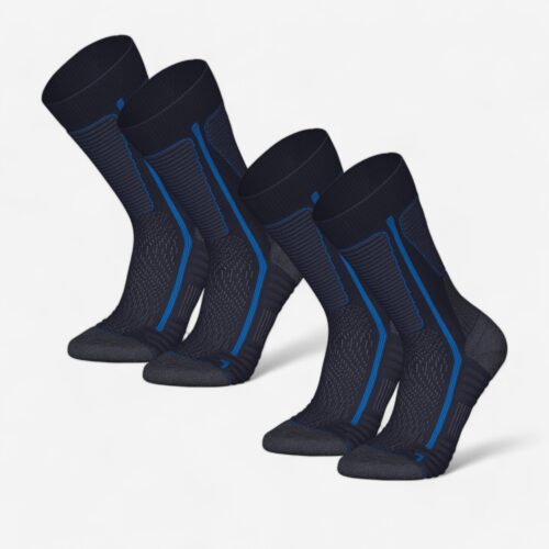 Wandersocken warm halbhoch Winterwandern - SH500 Mountain 2 Paar blau