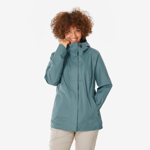 Regenjacke Damen wasserdicht Wandern - NH500 grün