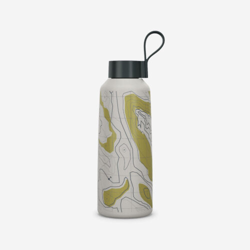 Trinkflasche 1 l Edelstahl Schraubverschluss Wandern - Carto 100 Karte/grün