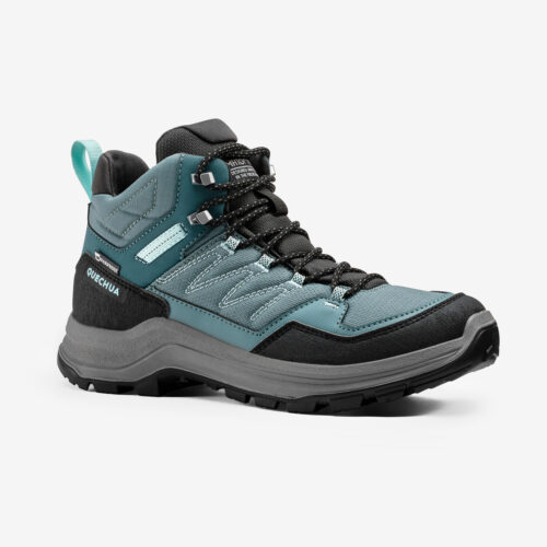 Wanderschuhe Damen halbhoch wasserdicht Wandern - MH100 blau