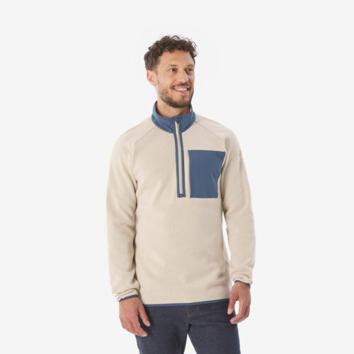 Pullover Herren 1/2 Reißverschluss Wandern - NH500 beige