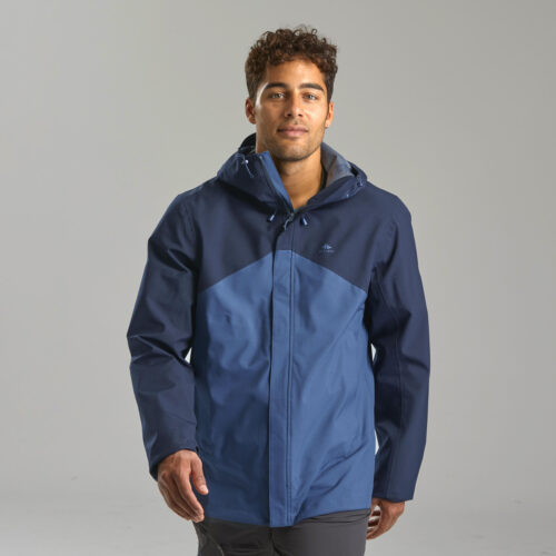 Regenjacke Herren wasserdicht leicht Wandern - MH100 dunkelblau
