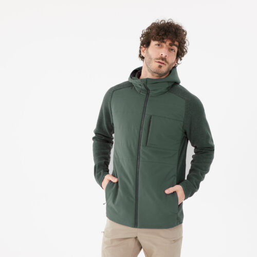 Sweatjacke Herren Wandern - NH500 Hybrid grün