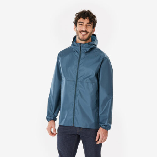 Regenjacke Herren wasserdicht winddicht Wandern - Raincut Full Zip blau